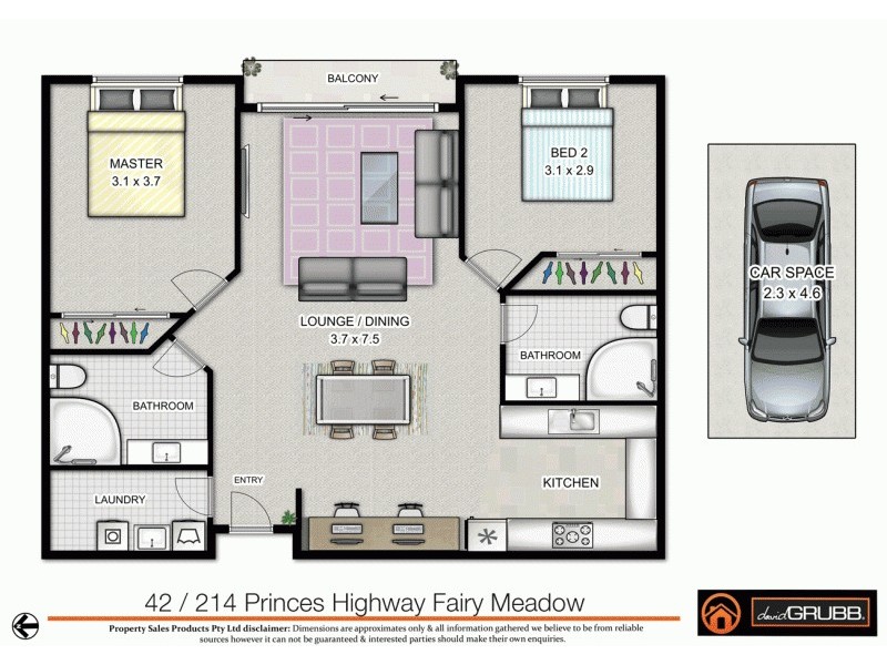 42/214-220 Princes Highway Hwy, Fairy Meadow NSW 2519 Floorplan