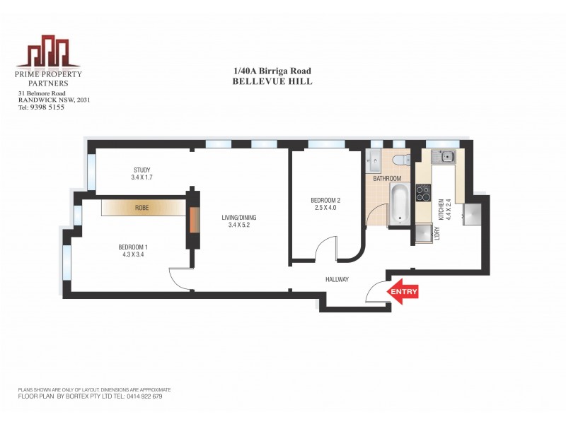 1/40A Birriga Rd, Bellevue Hill NSW 2023 Floorplan