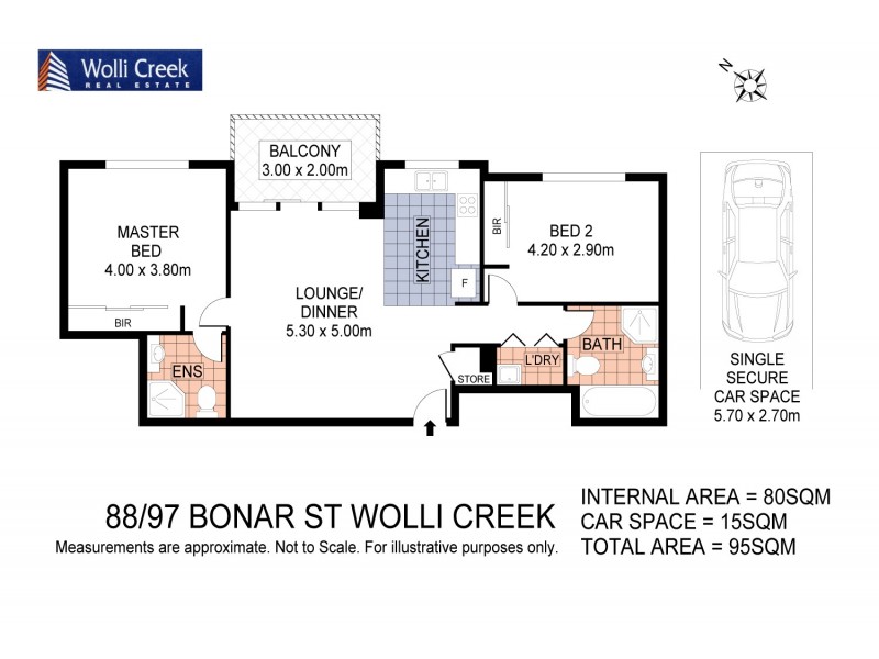 88/97 Bonar St, Wolli Creek NSW 2205 Floorplan