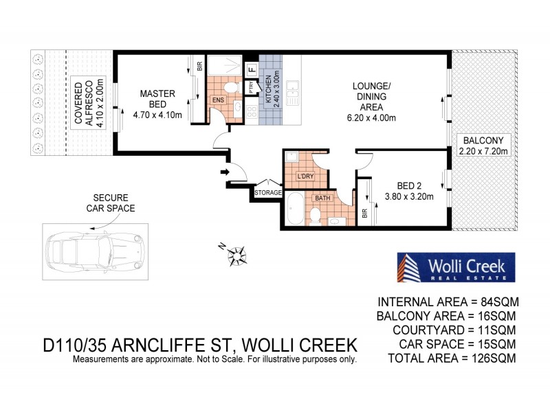 D110/35 Arncliffe St, Wolli Creek NSW 2205 Floorplan
