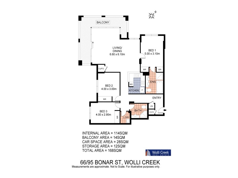 66/95 Bonar St, Wolli Creek NSW 2205 Floorplan