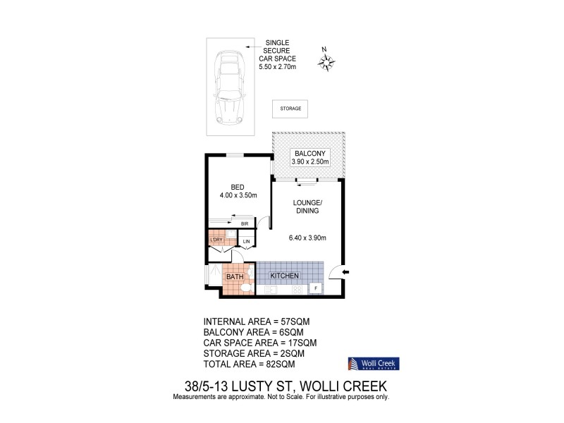 38/5 Lusty St, Wolli Creek NSW 2205 Floorplan