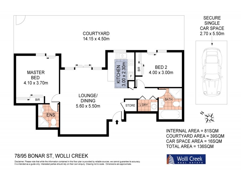 78/95 Bonar St, Wolli Creek NSW 2205 Floorplan