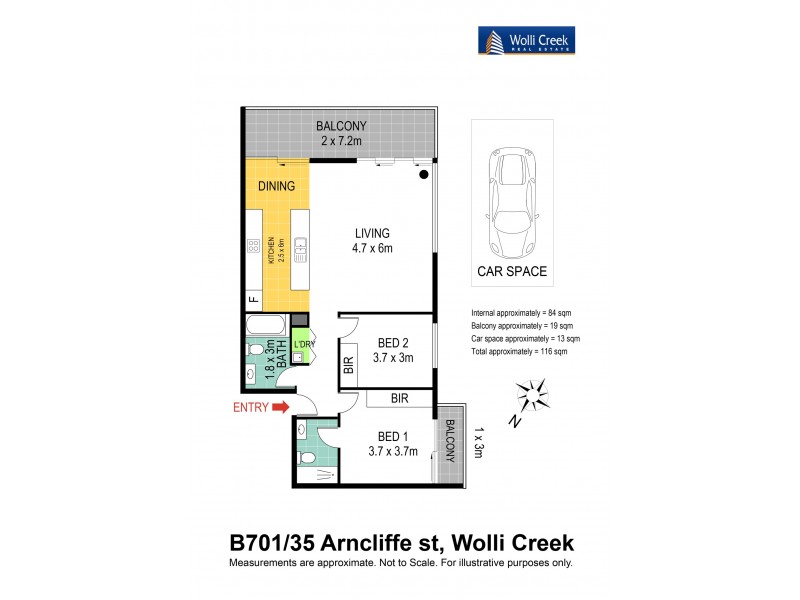 B13/35 Arncliffe St, Wolli Creek NSW 2205 Floorplan
