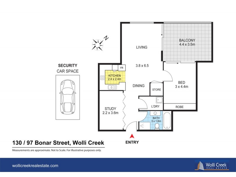 130/97 Bonar St, Wolli Creek NSW 2205 Floorplan