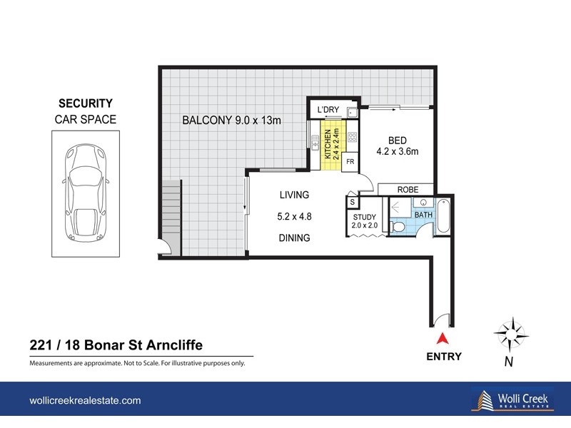221/18 Bonar St, Wolli Creek NSW 2205 Floorplan