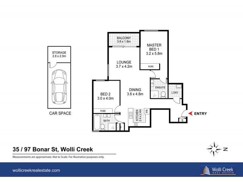 35/97 Bonar St, Wolli Creek NSW 2205 Floorplan
