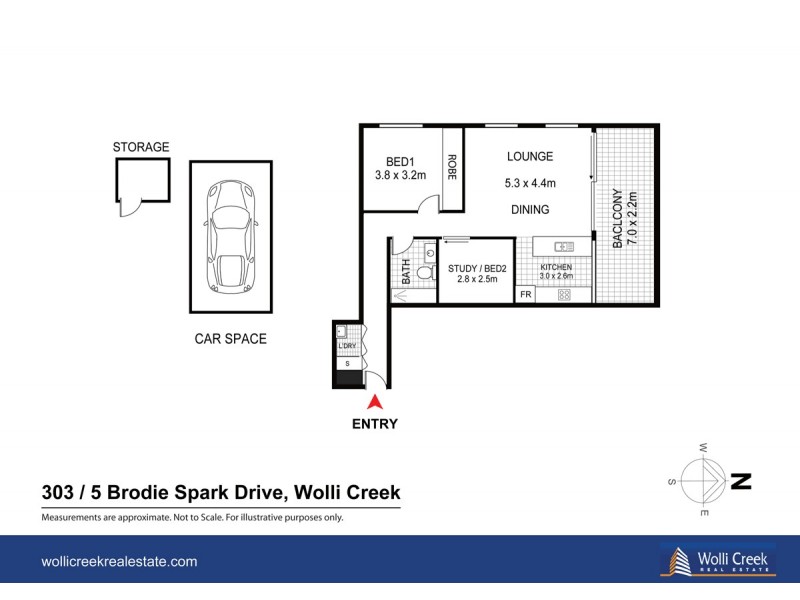 303/5 Brodie Spark Dr, Wolli Creek NSW 2205 Floorplan