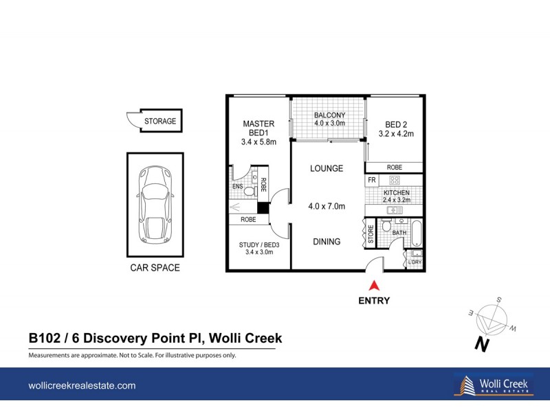 102/6 Discovery Point Pl, Wolli Creek NSW 2205 Floorplan