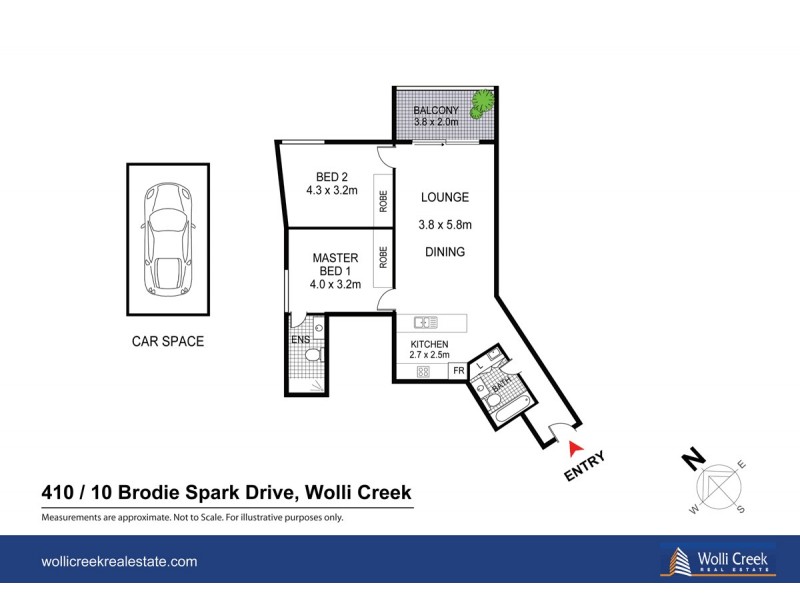 410/10 Brodie Spark Dr, Wolli Creek NSW 2205 Floorplan