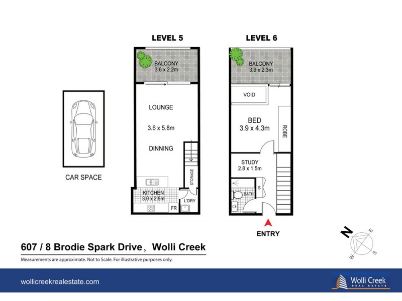 607/8 Brodie Spark Dr, Wolli Creek NSW 2205 Floorplan