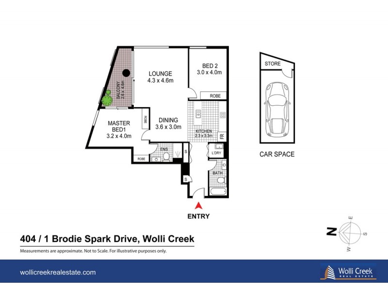 404/1 Brodie Spark Dr, Wolli Creek NSW 2205 Floorplan
