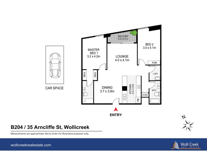 B204/35 Arncliffe St, Wolli Creek NSW 2205 Floorplan