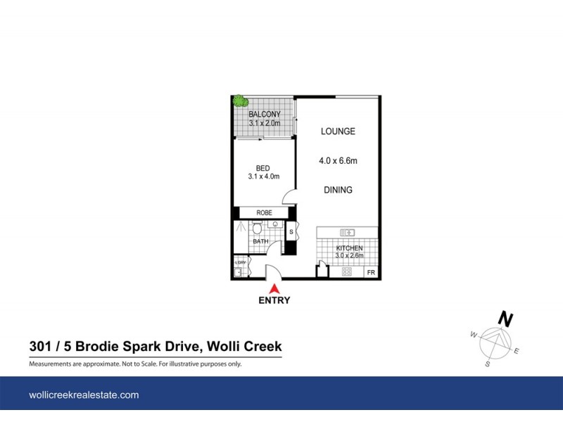 301/5 Brodie Spark Dr, Wolli Creek NSW 2205 Floorplan