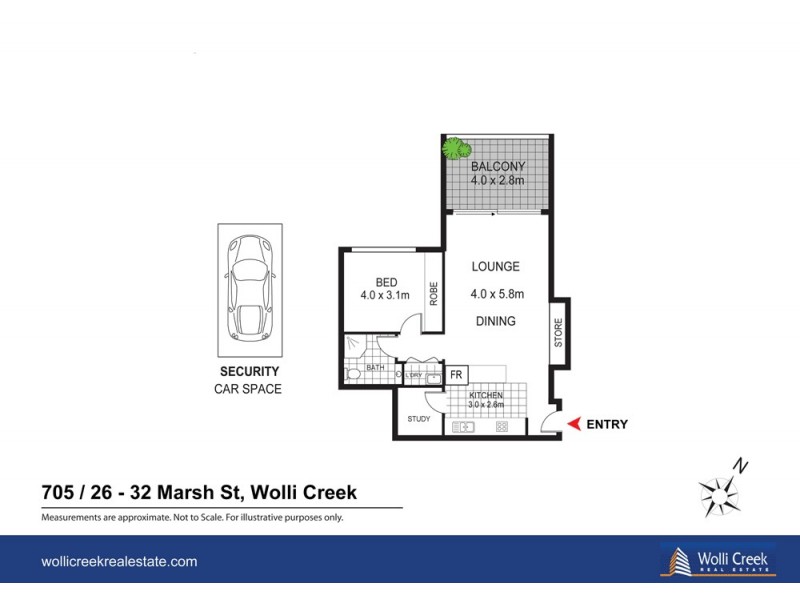 705/26 Marsh St, Wolli Creek NSW 2205 Floorplan