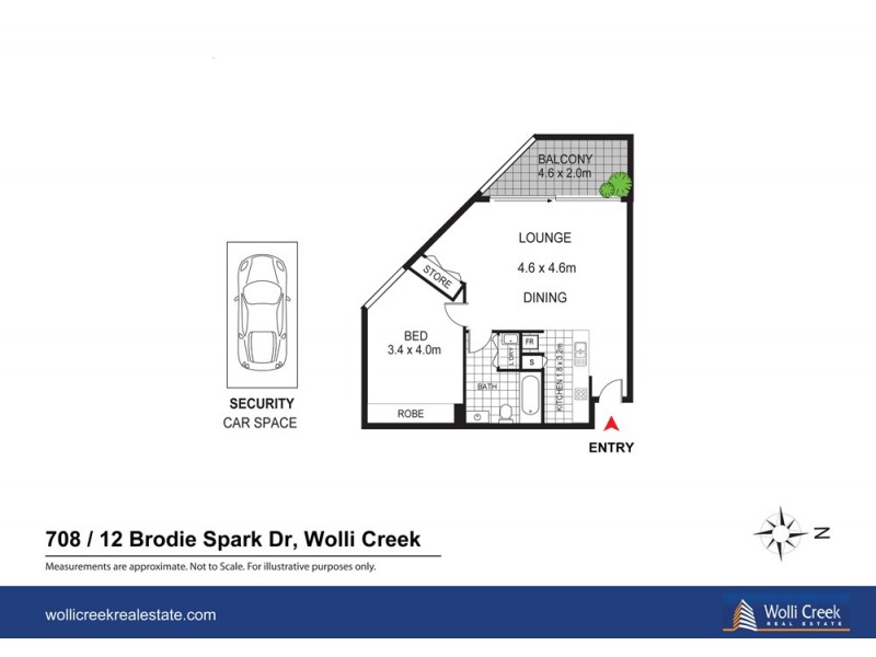 708/12 Brodie Spark Dr, Wolli Creek NSW 2205 Floorplan