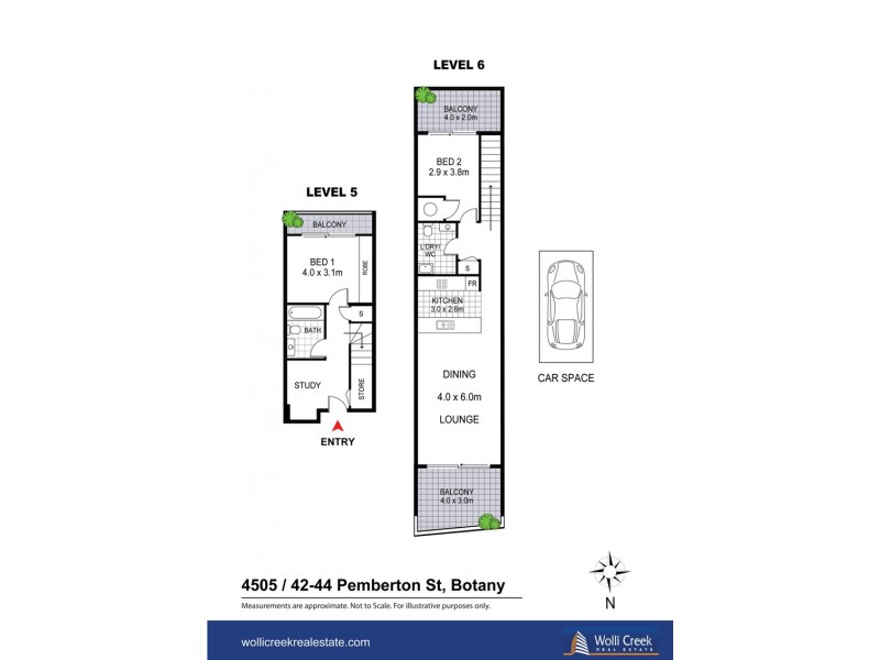 4505/42-44 Pemberton St, Botany NSW 2019 Floorplan