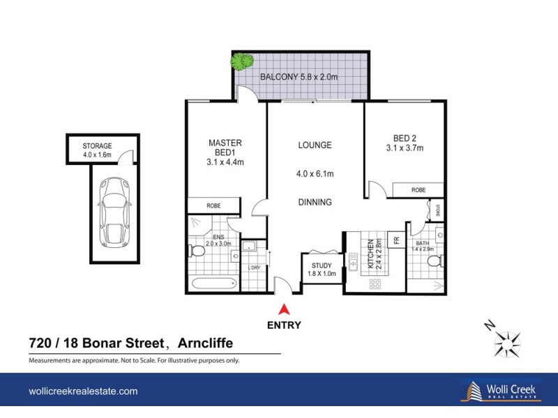 720/18 Bonar St, Arncliffe NSW 2205 Floorplan