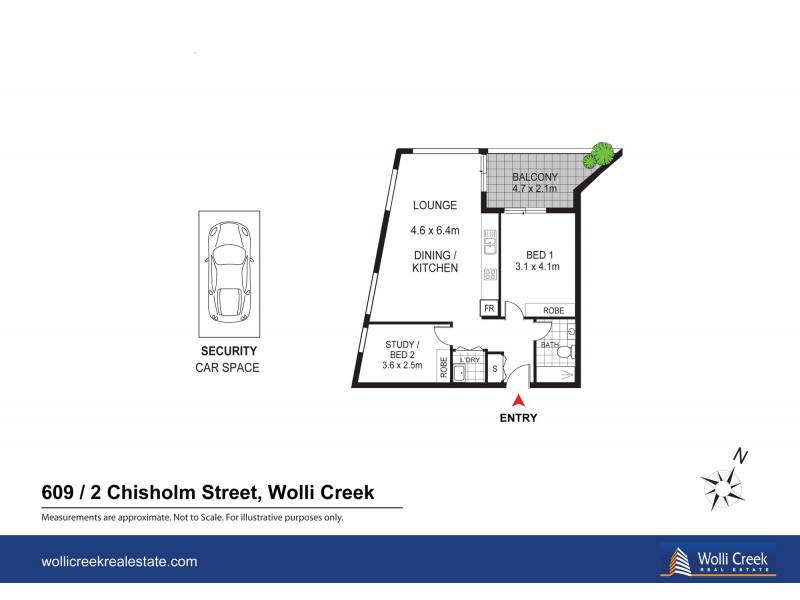 609/2 Chisholm St, Wolli Creek NSW 2205 Floorplan