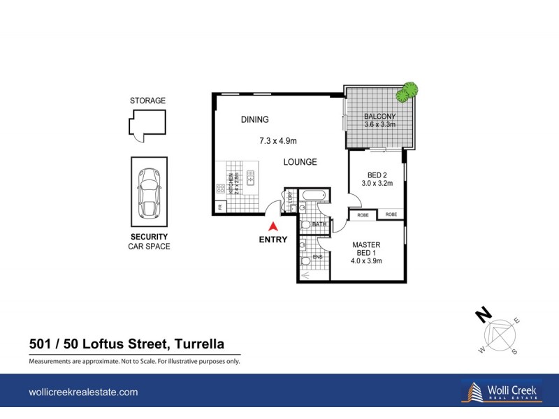501/50 Loftus St, Turrella NSW 2205 Floorplan