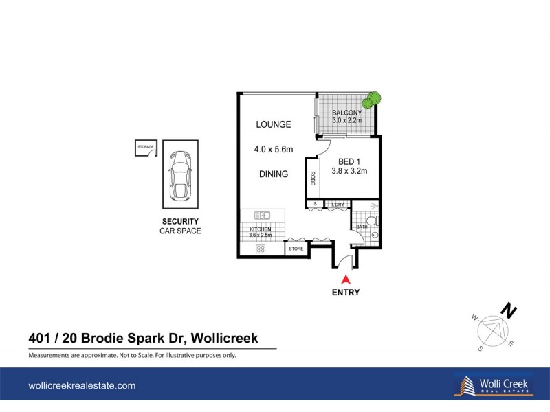 401/20 Brodie Spark Dr, Wolli Creek NSW 2205 Floorplan