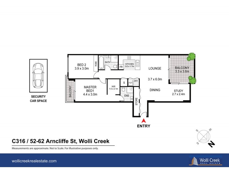 C316/52-62 Arncliffe St, Wolli Creek NSW 2205 Floorplan