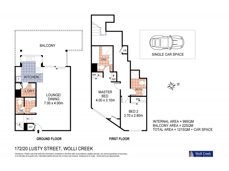 172/88 Bonar St, Wolli Creek NSW 2205 Floorplan
