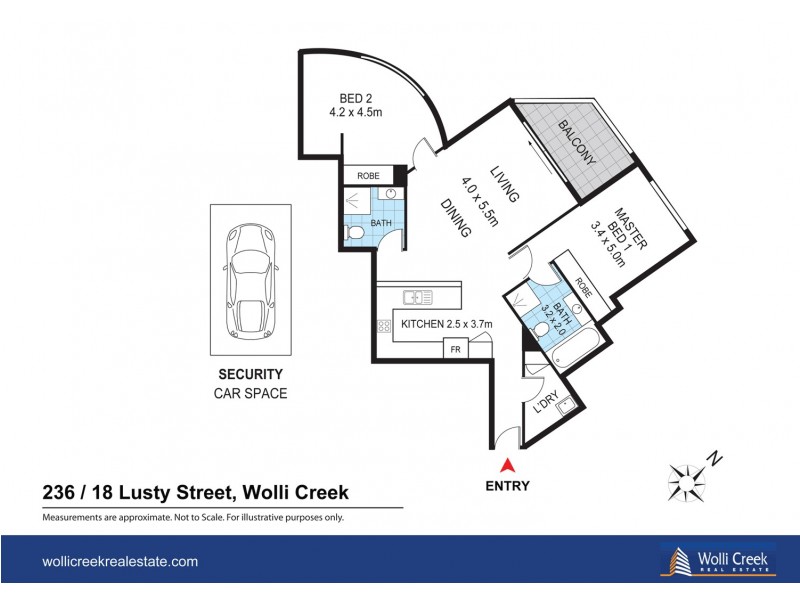 236/18 lusty  St, Wolli Creek NSW 2205 Floorplan