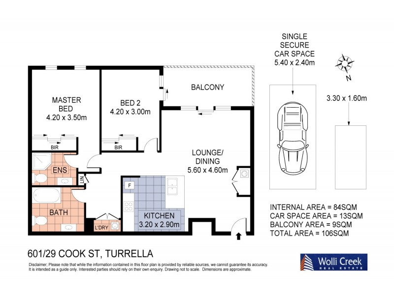 601/29 Cook St, Turrella NSW 2205 Floorplan