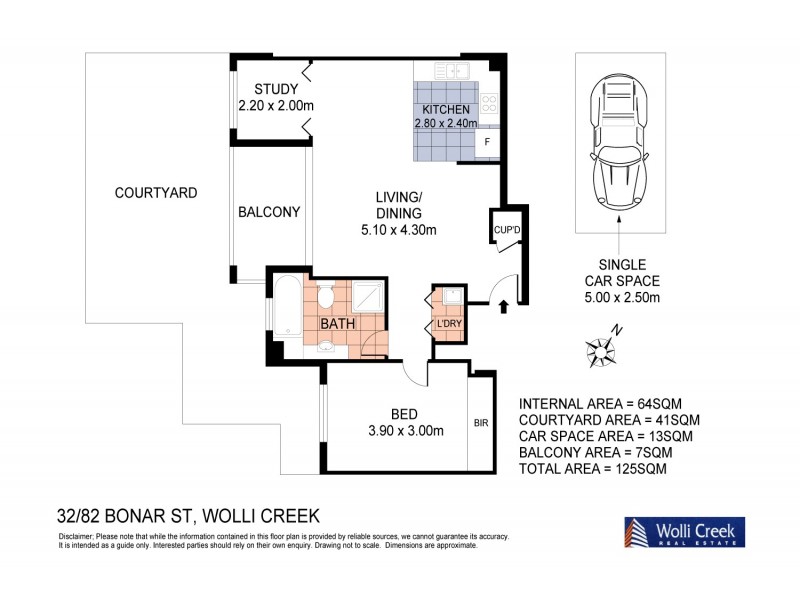 32/82 Bonar St, Wolli Creek NSW 2205 Floorplan