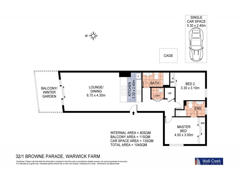 32/1 Browne Pde, Warwick Farm NSW 2170 Floorplan