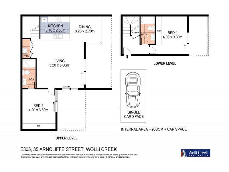 E305/35 Arncliffe St, Wolli Creek NSW 2205 Floorplan