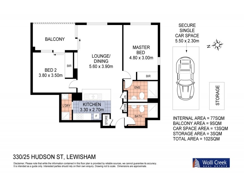 330/22 Hudson St, Lewisham NSW 2049 Floorplan