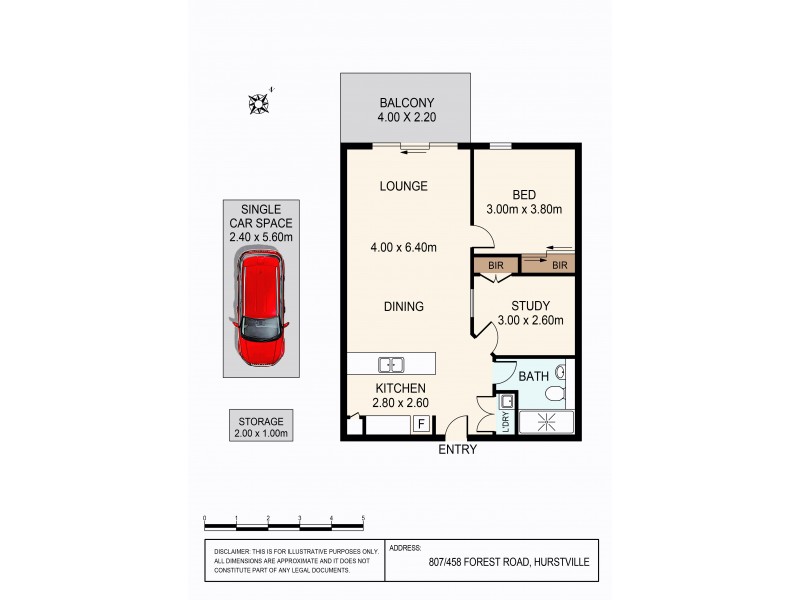 B807/458 Forest Rd, Hurstville NSW 2220 Floorplan