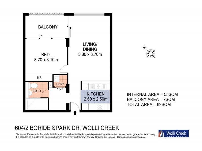604/2 Brodie Spark Drive, Wolli Creek NSW 2205 Floorplan