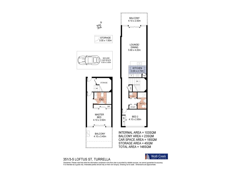 351/18 Bonar Street, Arncliffe NSW 2205 Floorplan