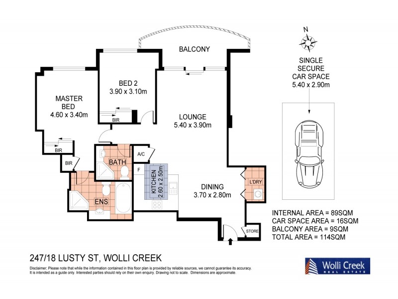 247/18 Lusty Street, Wolli Creek NSW 2205 Floorplan