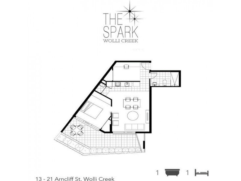 209/19 Arncliffe  Street, Wolli Creek NSW 2205 Floorplan