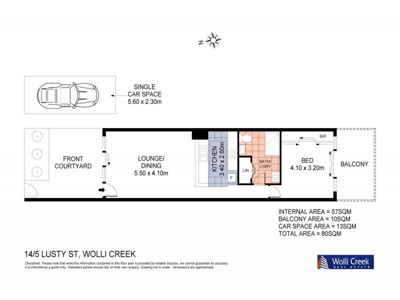 14/5 Lusty Street, Wolli Creek NSW 2205 Floorplan