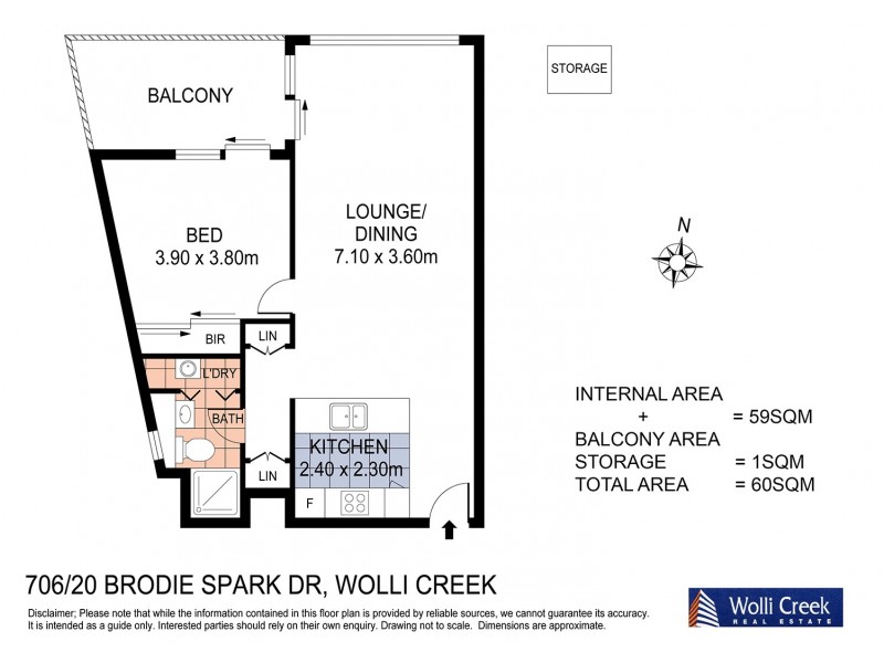 706/20 Brodie Spark Drive, Wolli Creek NSW 2205 Floorplan