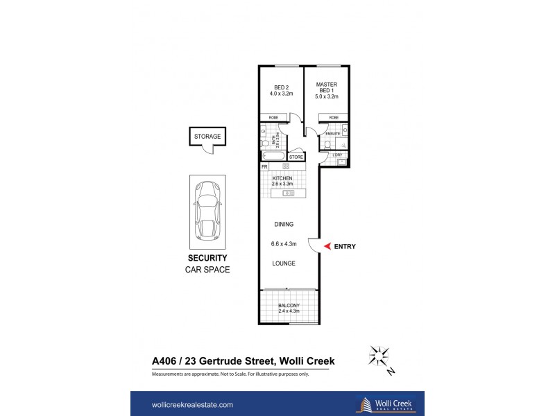 A406/23 Gertrude Street, Wolli Creek NSW 2205 Floorplan