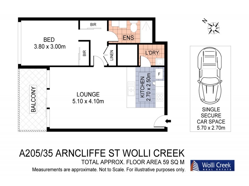 A205/35 Arncliffe Street, Wolli Creek NSW 2205 Floorplan