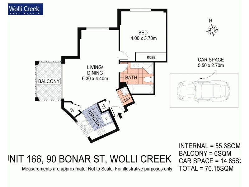 166/90 Bonar Street, Wolli Creek NSW 2205 Floorplan