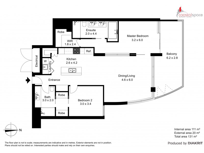 1602/110 Marine Parade, Coolangatta QLD 4225 Floorplan
