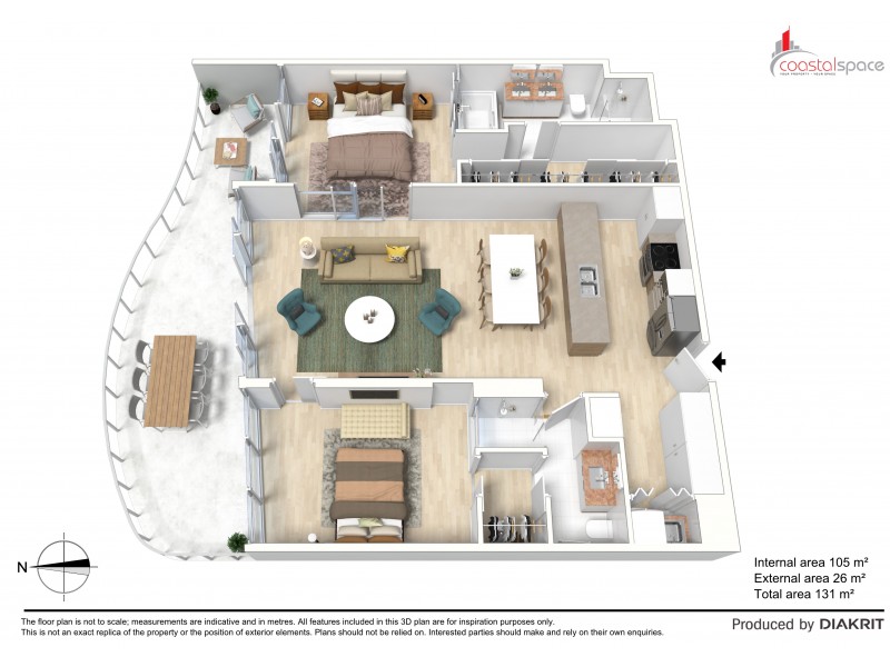 1503/120 Marine Parade, Coolangatta QLD 4225 Floorplan