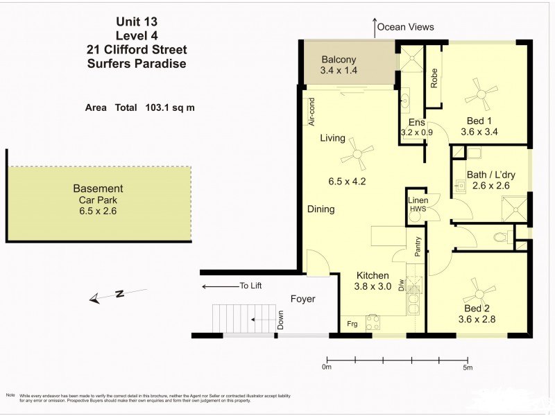 13/21 Clifford Street, Surfers Paradise QLD 4217 Floorplan