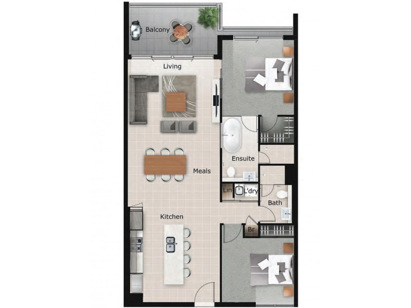 1202/388 Marine Parade, Labrador QLD 4215 Floorplan