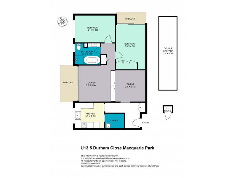 13/5 Durham Close, Macquarie Park NSW 2113 Floorplan