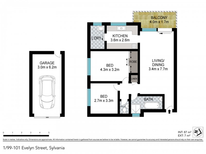 1/99 Evelyn Street, Sylvania NSW 2224 Floorplan