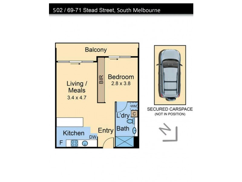 502/69-71 Stead Street, South Melbourne VIC 3205 Floorplan